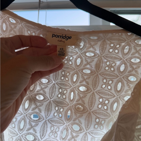 NWOT Anthropologie Porridge White Eyelet Anglaise top size XS - Picture 6 of 6